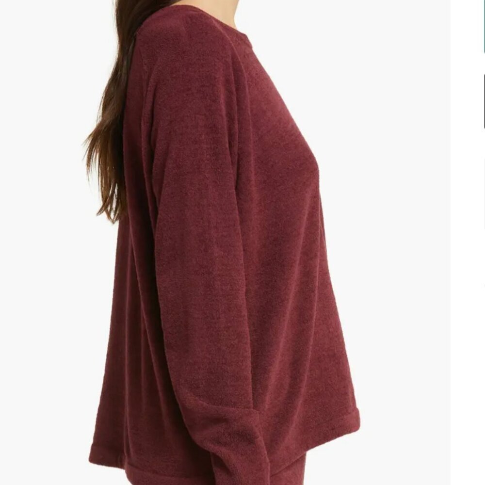 Honeydew | NWOT Maroon Cabernet Out of Office Sleep Sweatshirt Size Medium - Picture 8 of 9